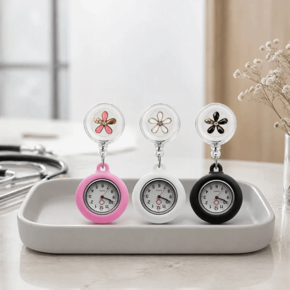 Retractable Badge Reel Retractable Nurse Watch Decorative Pendant Anti-Lost Fob Watch Practical Retractable Pocket Watch Nurses
