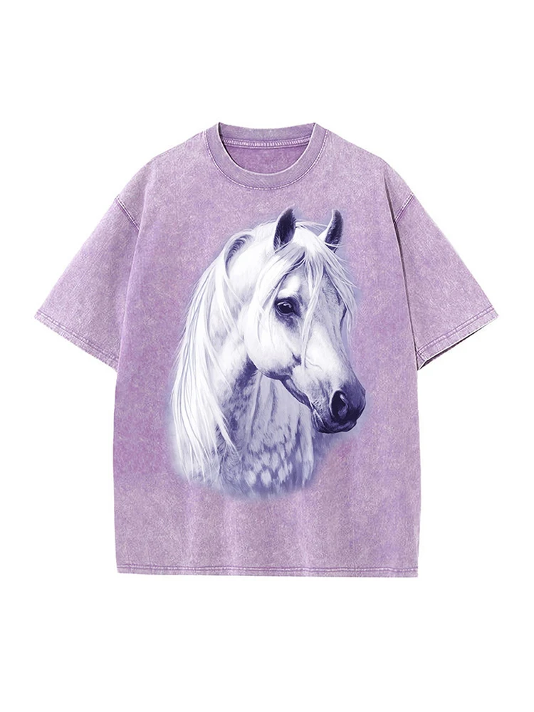 

Waed Vintage Loose ort Sve T-irt New Year Gift Year Zodiac Print Casual Comfortable Breathable Cotton Tee