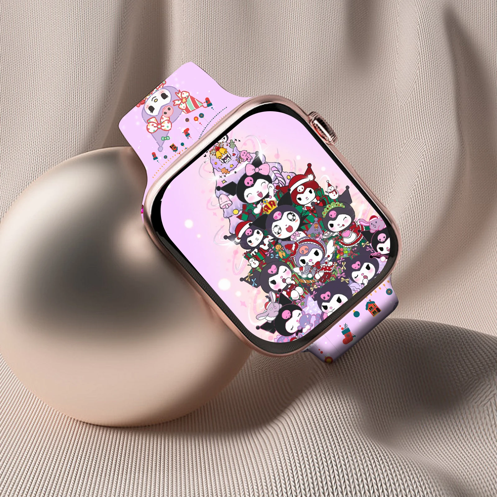 

Christmas Kuromi Strap for iWatch11 10 9 8 Silicone Band Replaceable Bracelet for Apple Watch 46mm 44mm 42mm 41mm 38mm Watchband