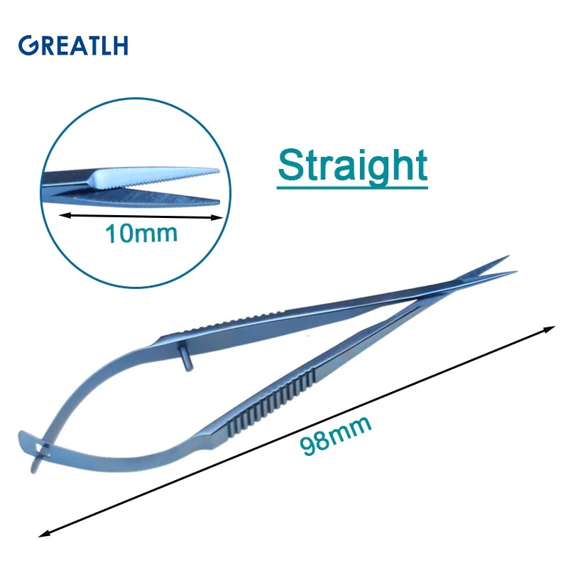 Titanium Alloy IOL Lens Cutter Scissors Curved Straight Scissors Ophthalmic Eye Instrument