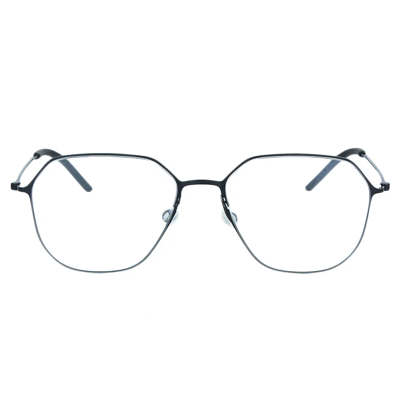 Pure titanium polygonal ultra light, simple, extremely fine, screw free large frame glasses