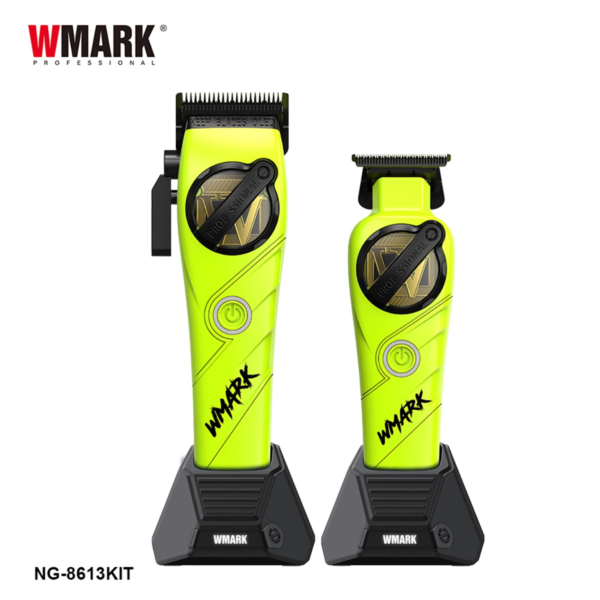 

WMARK Professional Hair Clipper Kit for Men DLC Blade 8500RPM Full Metal with Base Charger Haircut Machine Barber NG-8613KIT