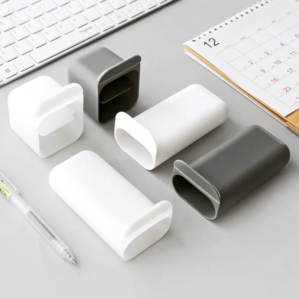 Multifunctional PC Screen Pen Holder Clip-on Plastic Desk Pen Holders Rounded Edges Strong Adhesive Wall Mounted Storage Box