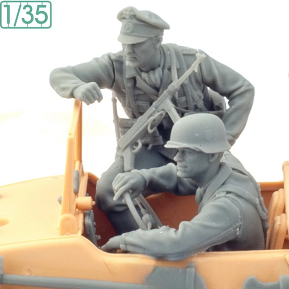 Équipage 1/35 pour Schwimmwagen de la Seconde Guerre mondiale, figurine modèle en résine soldat, thèmes militaires de la Seconde Guerre mondiale, kit non assemblé et non peint
