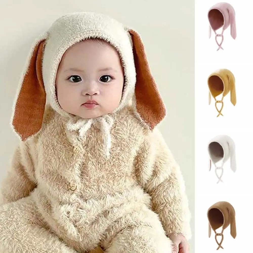 

Fashion Elastic Children Pullover Cap Solid Color Trendy Rabbit Ear Knitted Hat Soft All-match Brimless Beanie Cap Outdoor