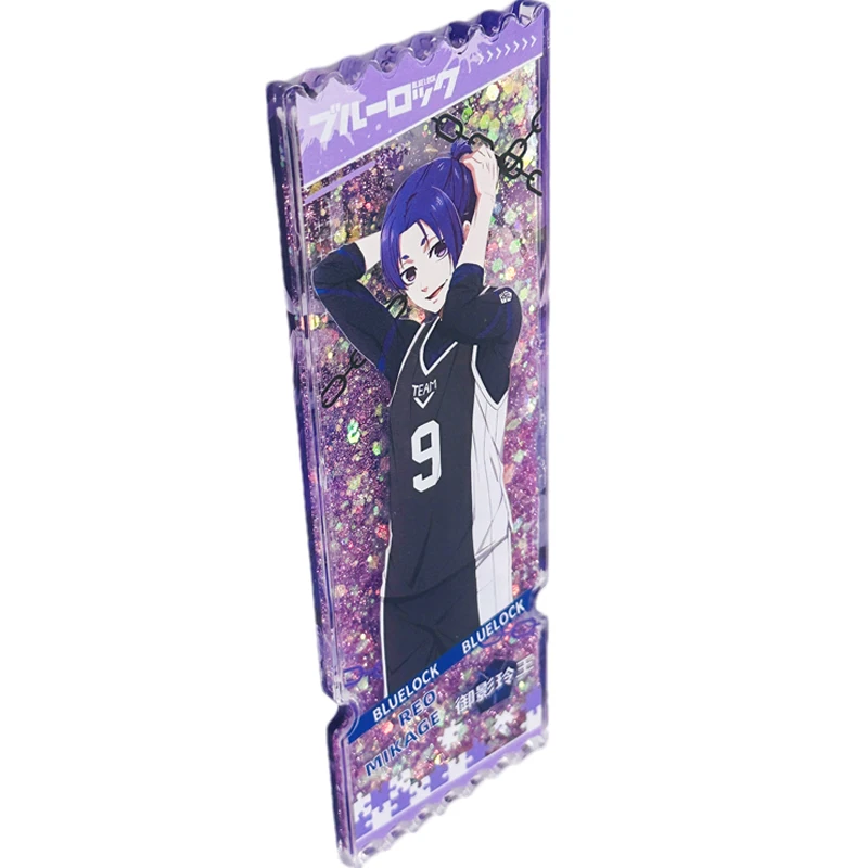 Anime BLUE LOCK Mikage Reo Cosplay Card Brick Acrylic Desktop Display Quicksand Ticket Stub Counterfoil Fans Xmas Birthday Gift