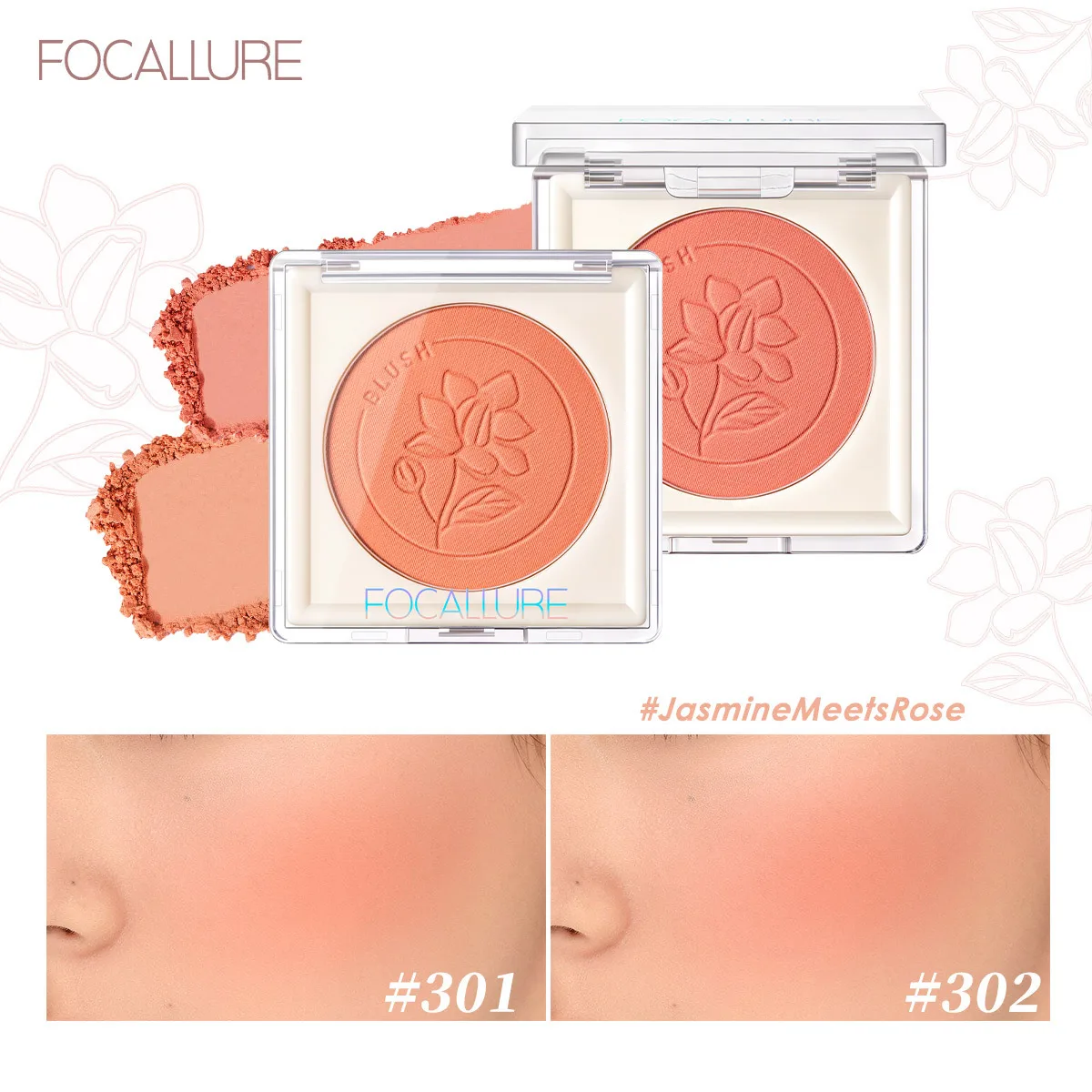 FOCALLURE 11 Colors Blush Makeup Palette Mineral Powder Red Rouge Lasting Natural Nude makeup Pink Blush Cosmetic