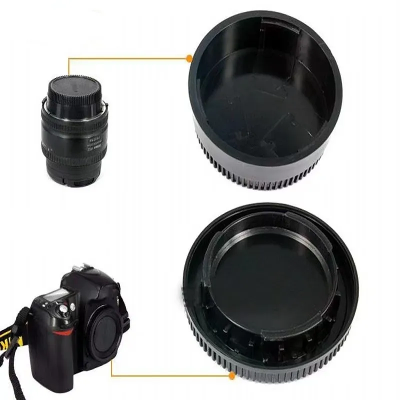 Tutup badan kamera SLR, 10 buah/tutup lensa belakang penutup depan untuk Canon Nikon