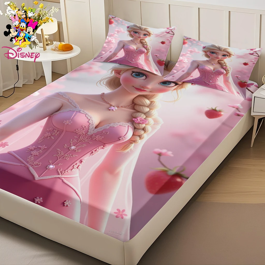 2/3 قطعة أميرات ديزني إلسا المجهزة ورقة مجموعة حريري لينة الجلد ودية النسيج رومانسية البتلة والفراولة نمط