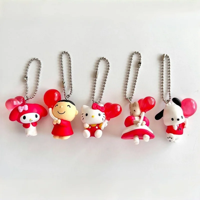 

Горячая подлинная Bandai, новый гашапон, красные персонажи, Hello Kitty Melody Pochacco Marroncream, коллекционная подвеска в стиле аниме, декоративная игрушка