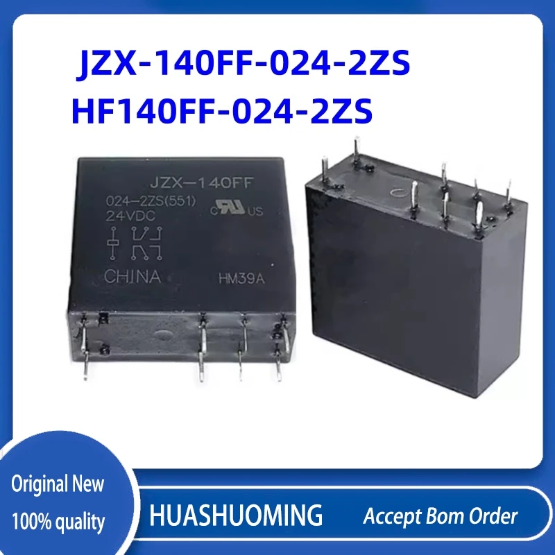 10Pcs/Lot   New   JZX-140FF HF140FF 024-2ZS JZX-140FF-024-2ZS  HF140FF-024-2ZS 8PINS 10A 24VDC