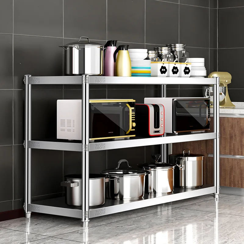 

Extra thick 304 stainless steel, kitchen, rack, three layers, load-bearing
