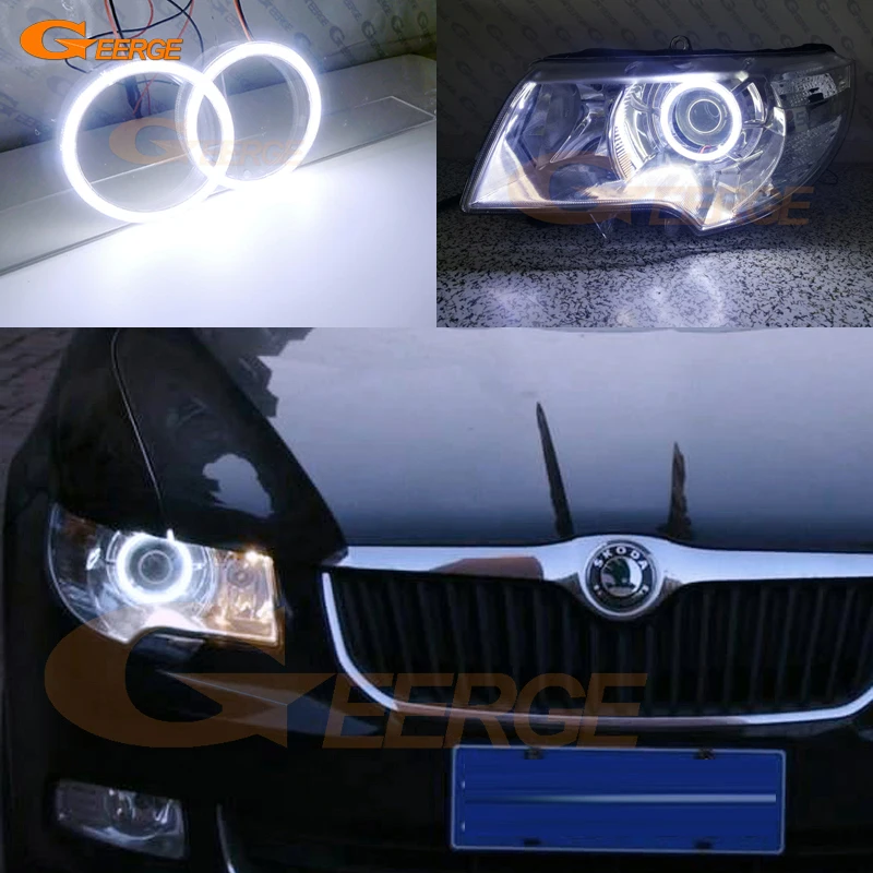 

For Skoda Superb 2 II B6 3T 2008 2009 2010 2011 2012 2013 Pre Facelift Ultra Bright COB Led Angel Eyes Kit Halo Rings Day Light