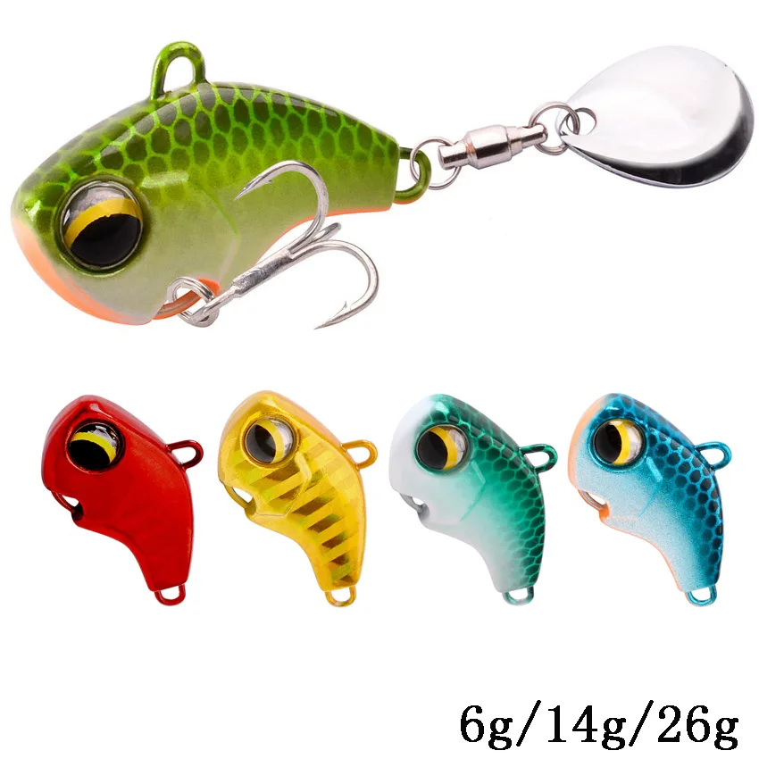 New Metal Vib Rotating Spoon Wobbles Vibration Fishing Lures for Pike Bass Winter Jigs Spinner Hard Baits Pesca Fishing Tackle