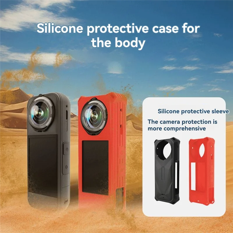 Abjf-para insta360 x5 capa de silicone macio para insta360 x5 silicone capa protetora completa escudo câmera accessorie