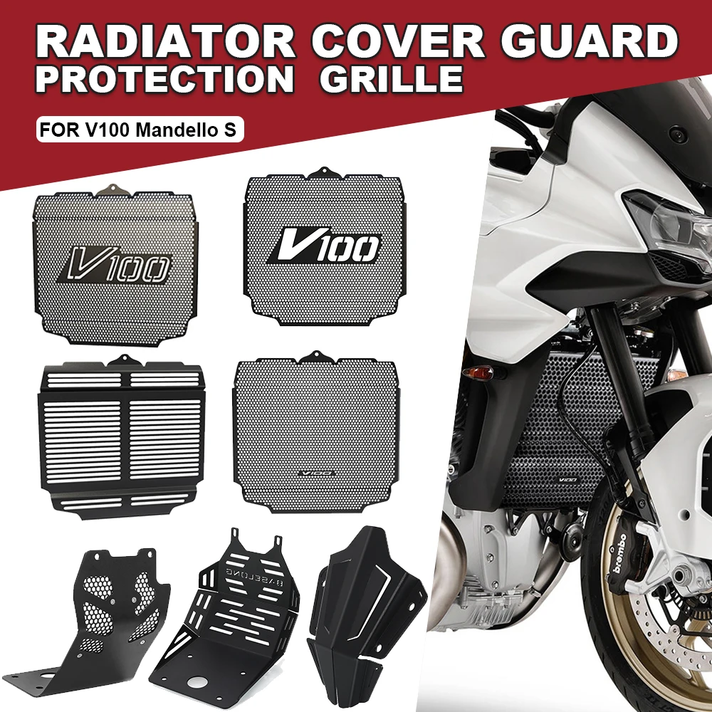 

Motorcycle Aluminum For Moto Guzzi V100Mandello 2025 V100 Mandello S 2023 2024 Radiator Guard Grille Cover Oil Cooler Protector