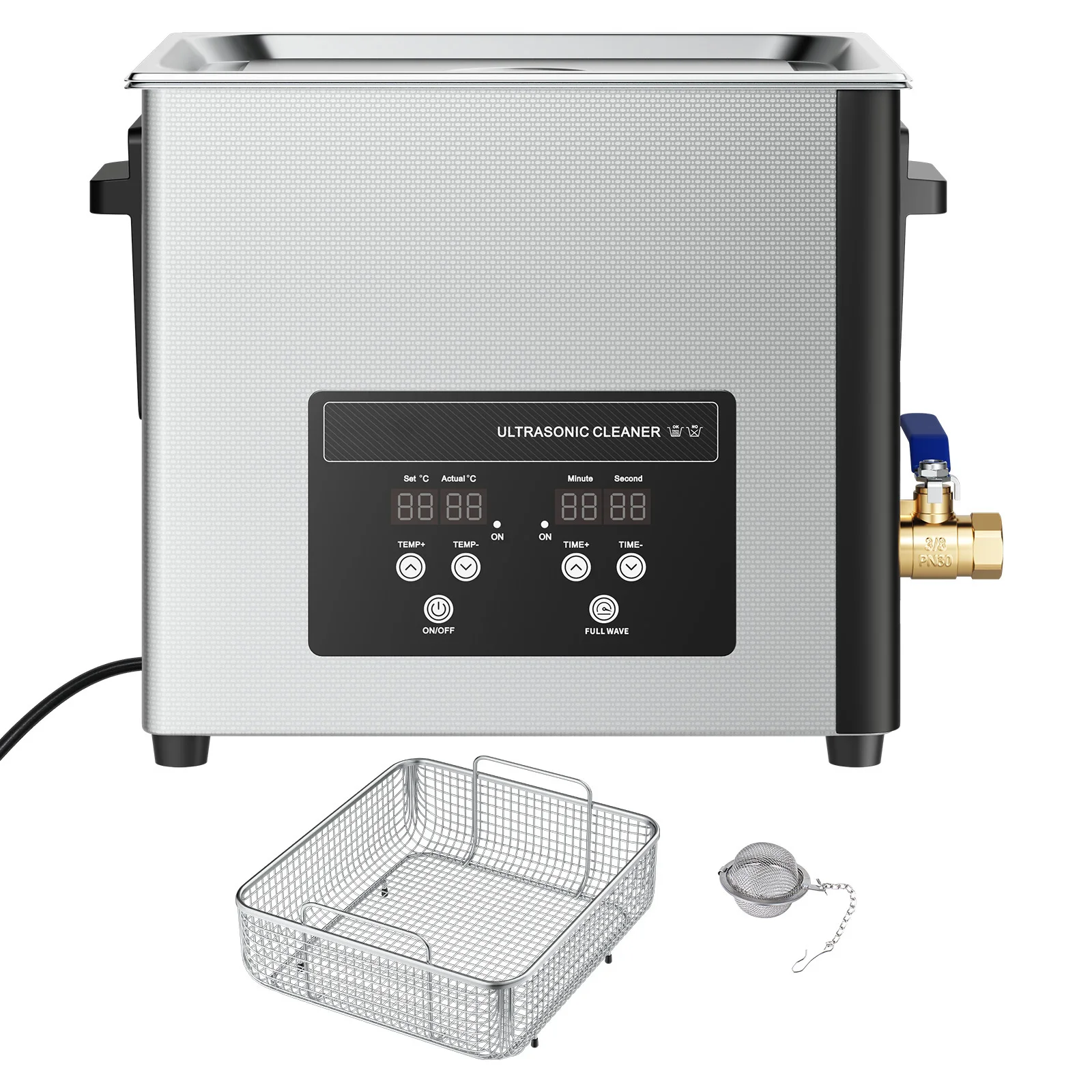 15L Ultrasonic Cleaner, 240W Stainless Steel 40kHz Industrial Cleaning Machine for Parts, Professional Ultrasonic Cleaner Machine with Cleaning Basket & Digital Display, Carburetors, Instruments