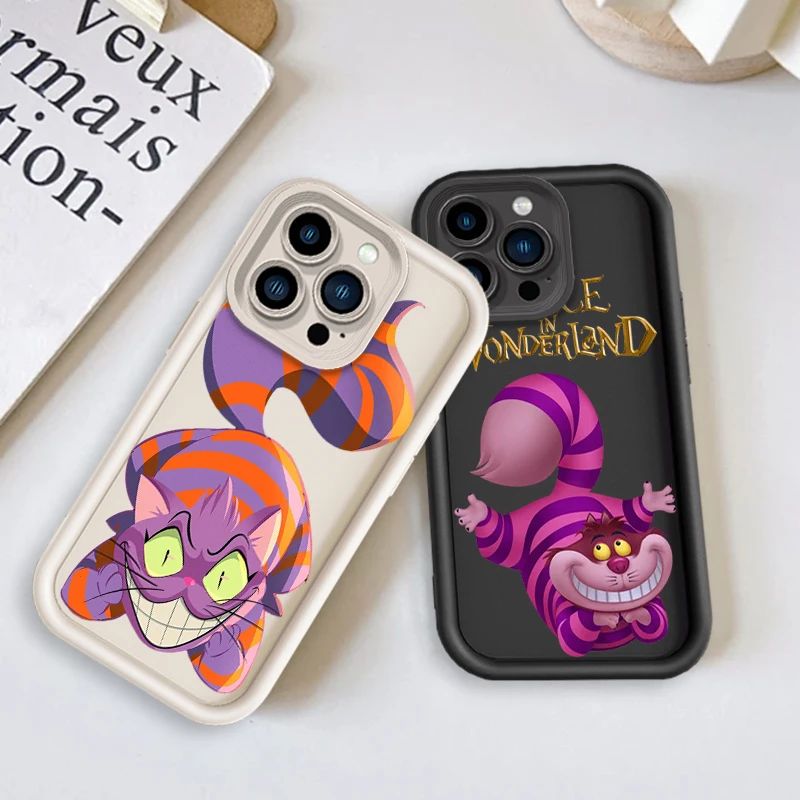 Disney Alice Cheshire Cat Eye Ladder For Apple iPhone 15 14 13 12 11 XS XR X Pro Max Plus Funda Phone Case