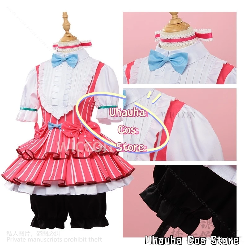 Nina Iseri Cosplay Anime Mädchen Band Cry Kostüm Rosa Lolita Rock Prinzessin Kleid Perücke Frau Sexy Kawaii Karneval Anzug Angepasst