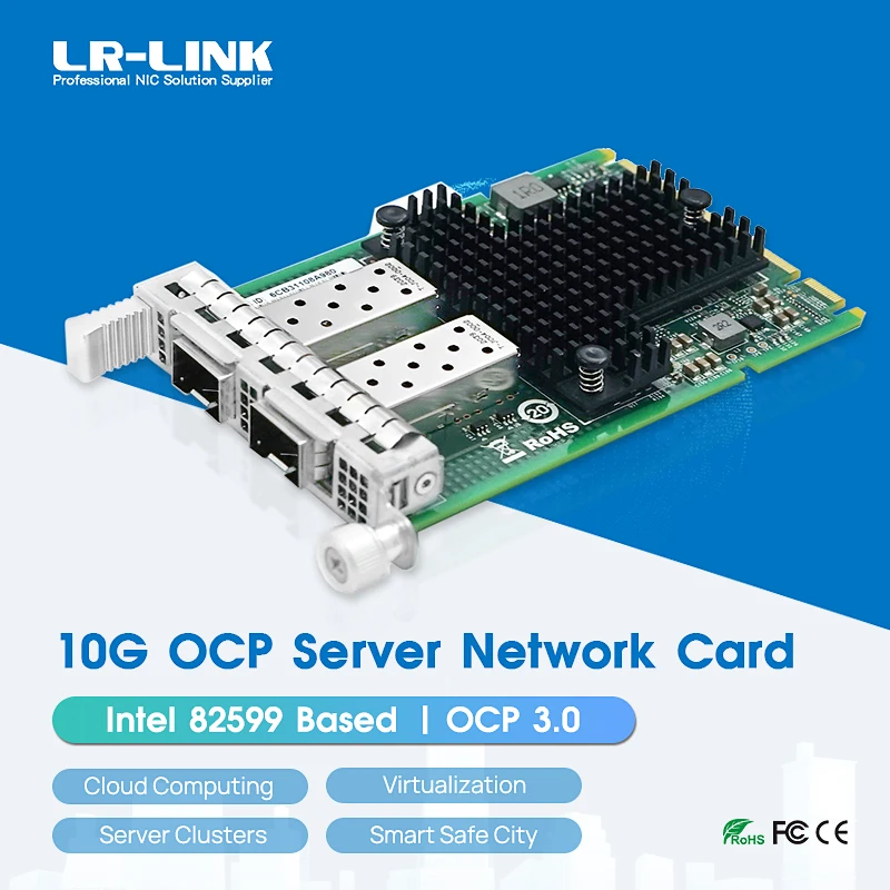 

LR-LINK 3012PF OCP 3.0 Двухпортовая мезонинная сетевая карта 10 ГБ Сетевой адаптер SFP+ Ethernet на базе чипа Intel 82599ES