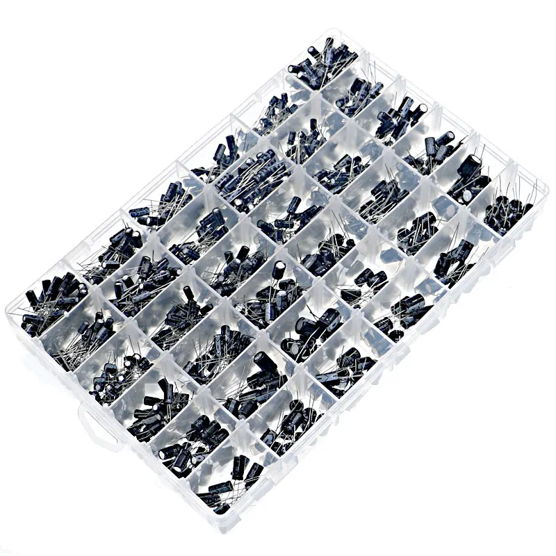 

1000pcs 36Value 16V 25V 35V 50V 0.1uf 4.7uf 10uf 22uf 33uf 47uf 100uf 220uf 330uf 1000uf Electrolytic Capacitor Mixed Box kit