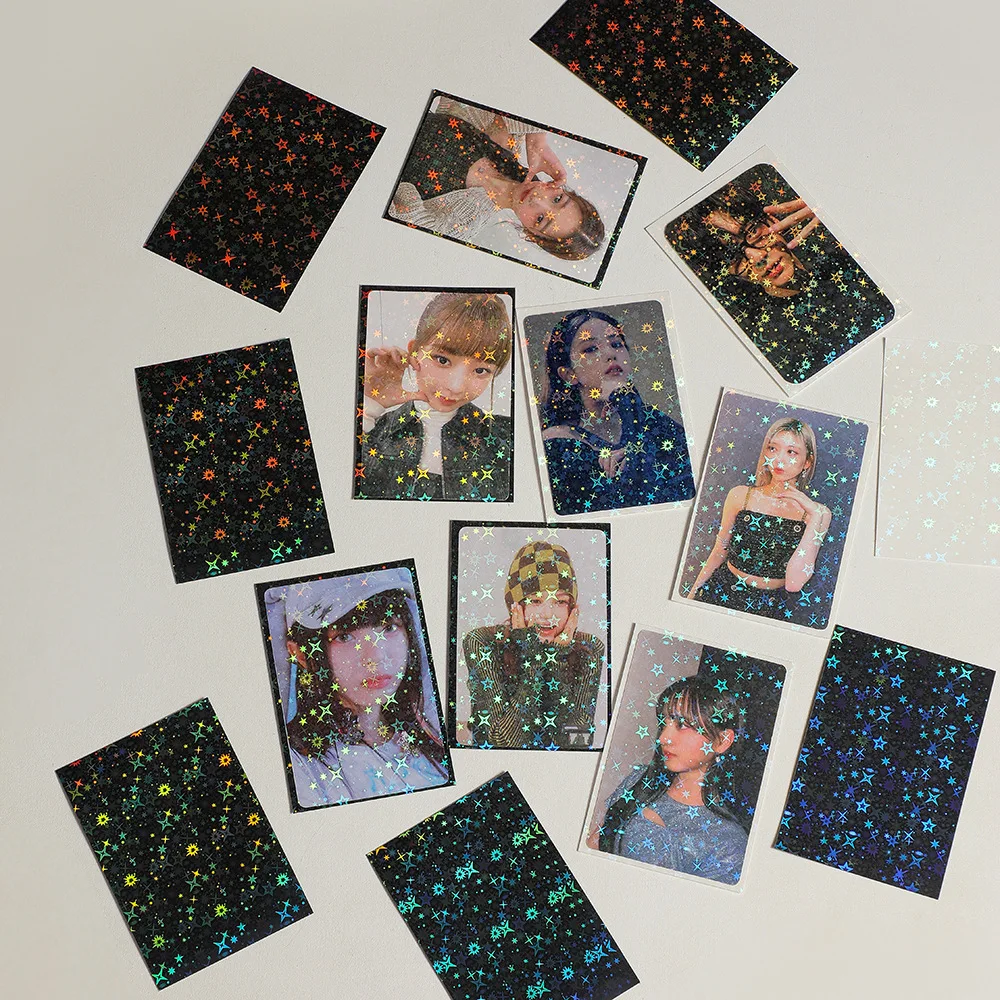 Laser Star 3-inch Card Film Photocard Holder Star Chasing Album Card Double Layer Protective Case Student Self Printed Card Case