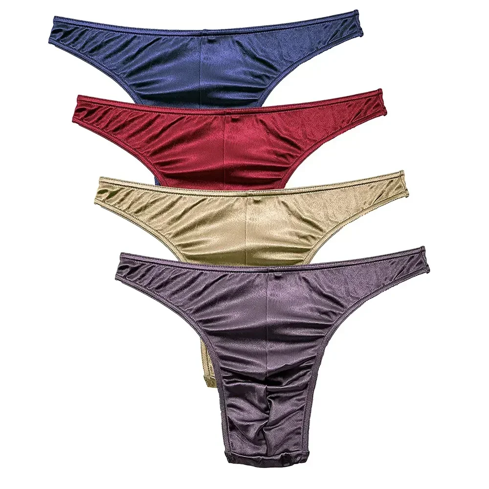 Sexy Panties Shorts Underwear Briefs Comfortable Mierside Underpants Satin Men's Silky Male Thong 2pcs/men Breathable