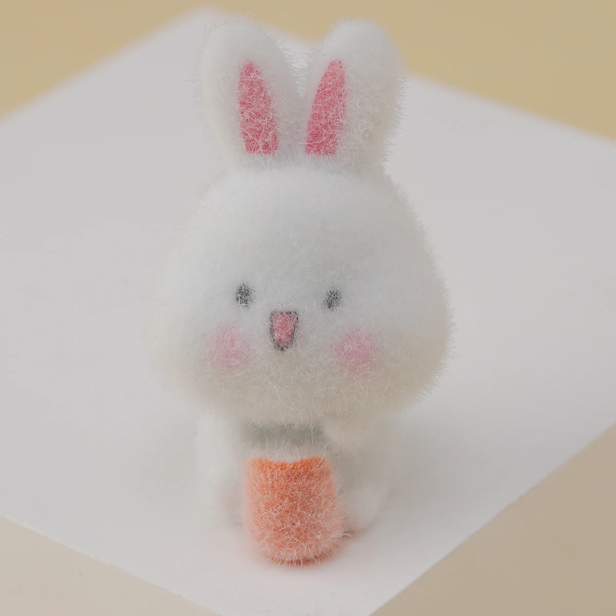 10pcs New Flocking resin Rabbit Charms Cute Plush Party Bunny pendant for Keychain Earring DIY Crafts Jewelry make Accessories