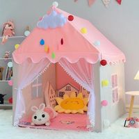 1.35 Meter Large Children Toy Tent  Wigwam Folding Kids Tents Tipi Baby Play House Girls Pink Princess Castle Child Room Decor