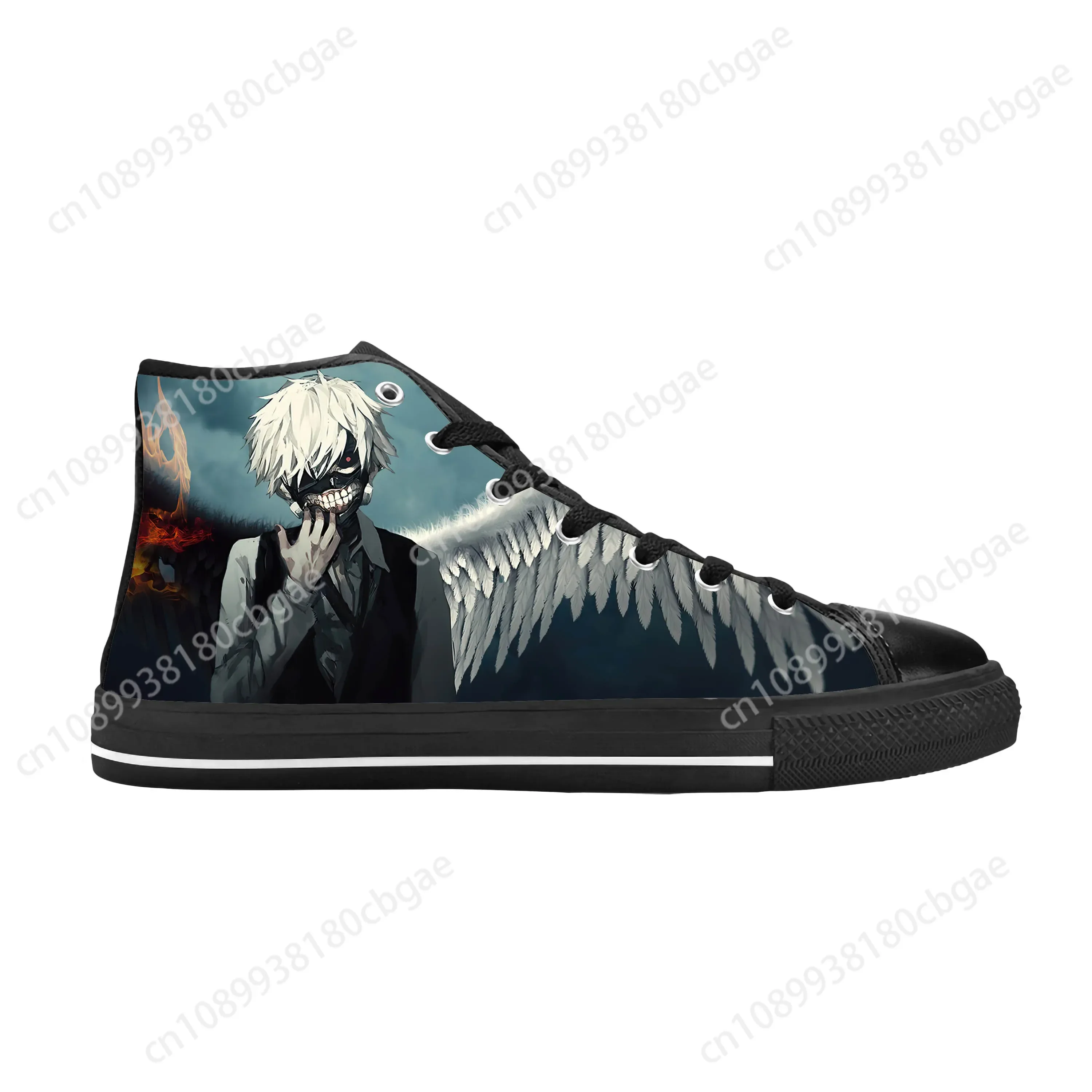 

Hot Japanese Anime Cartoon Tokyo Ghoul Kaneki Ken Casual Cloth Shoes High Top Comfortable Breathable 3D Print Men Women Sneakers