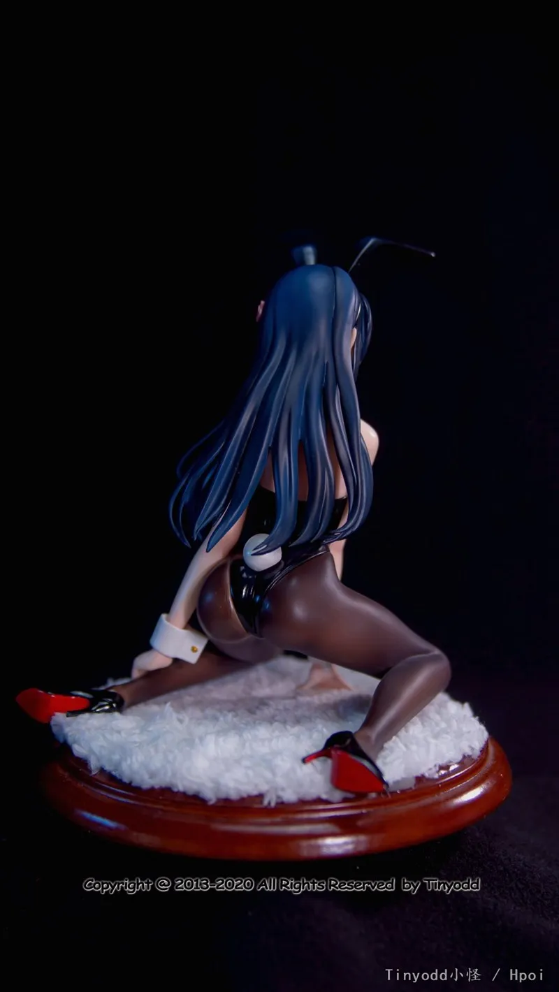 10cm Anime Figure Sakurajima Mai Sexy Bunny Girl Black Silk modello staccabile giocattolo PVC inginocchiato postura bambola regalo raccogliere ornamento