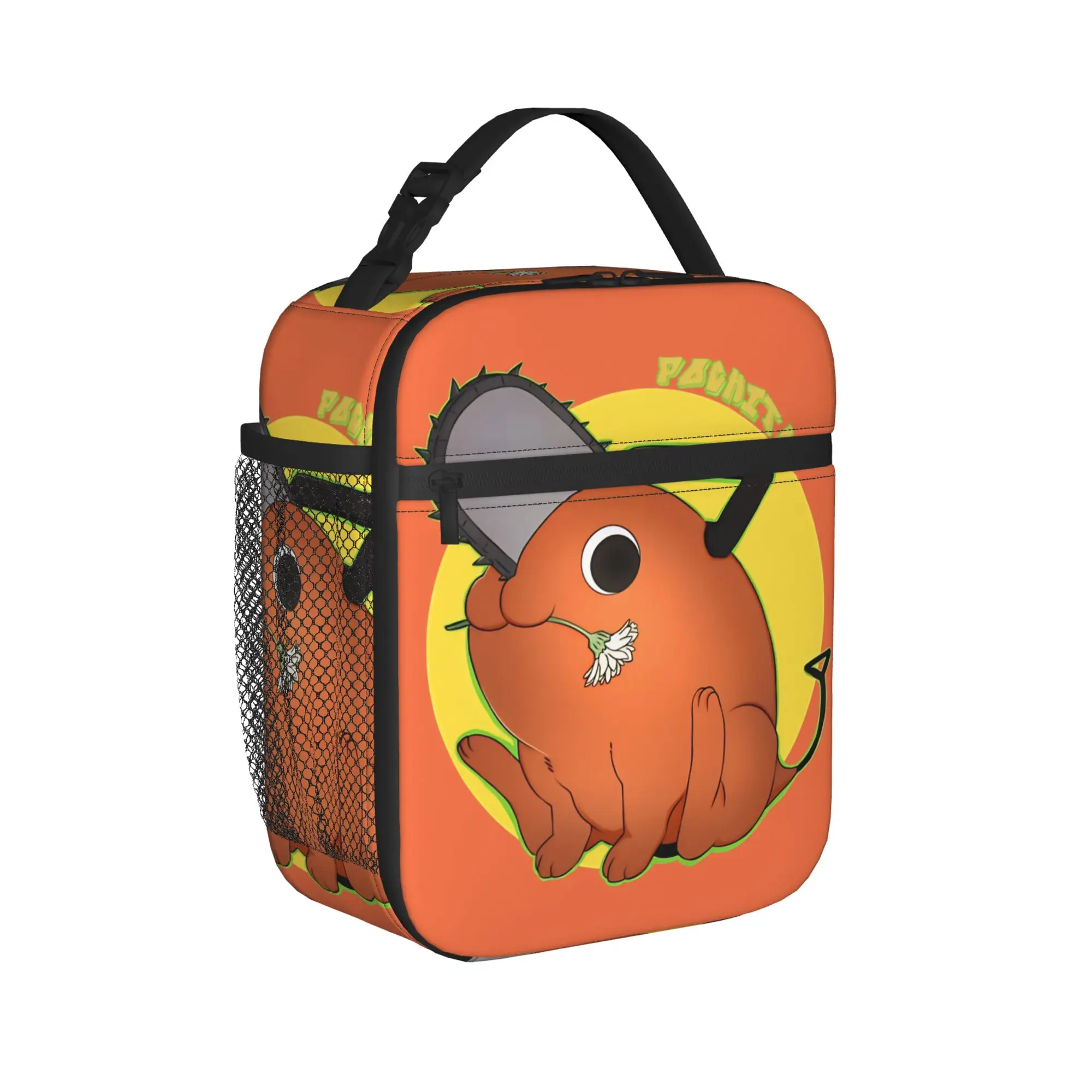 Doodle Yellow Demon Chainsaw Man Lunch Bag  Funny Lunch Box For Child Picnic Convenient Cooler Bag Designer Thermal Lunch Bags