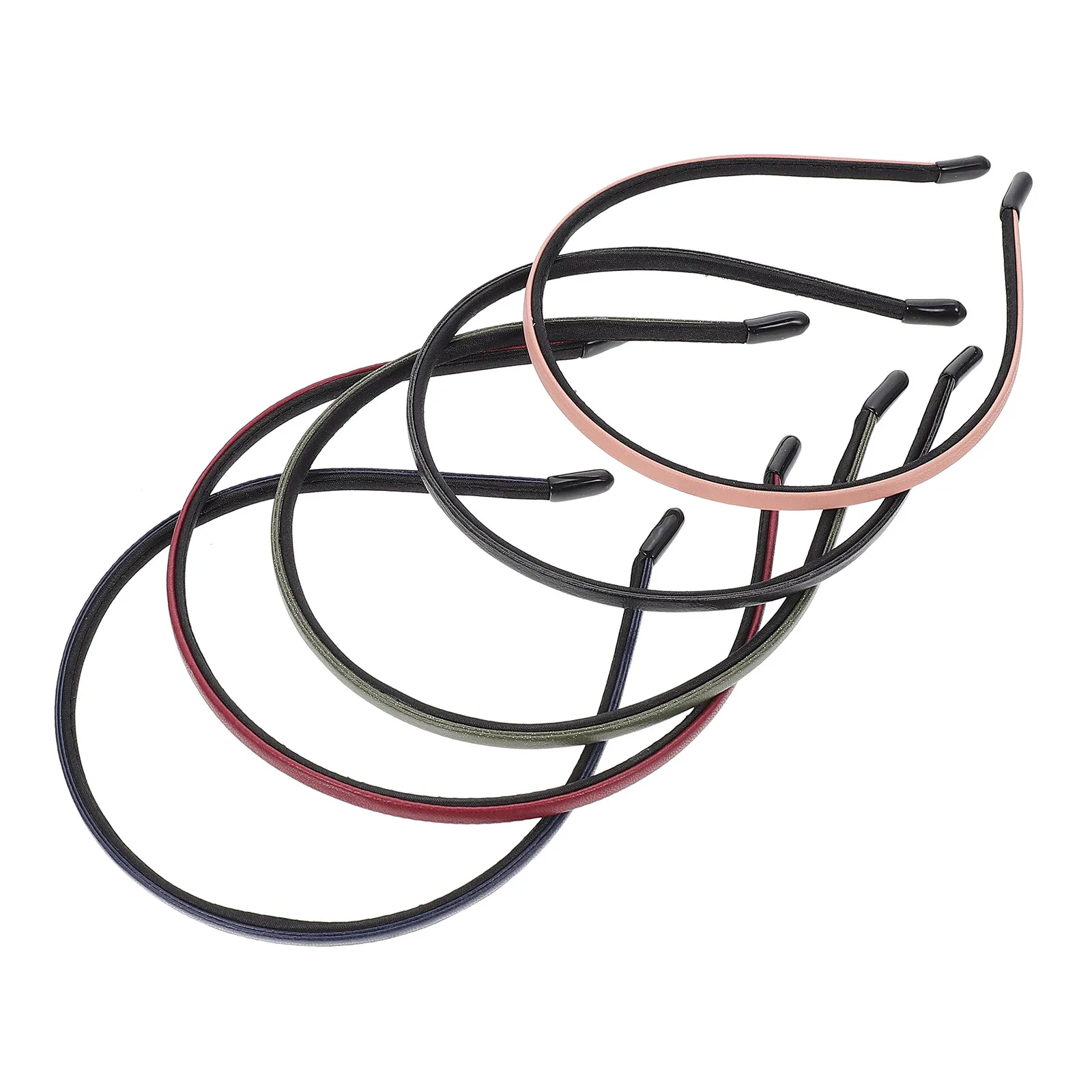 5Pcs Simple Elegant Covered Headbands for Women Thin Solid Color Hair Clasps Stylish Daily Party Makeup Face