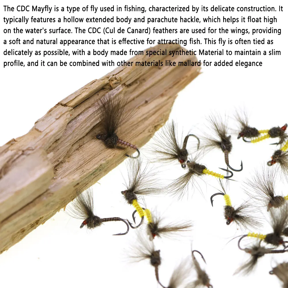 بيمو 5/6 قطعة # 16 CDC ريشة الجناح Mayfly الجافة يطير الشائكة الاصطناعي الزمرد الحشرات الطعم لسمك السلمون المرقط Grayling جثم الصيد إغراء #5