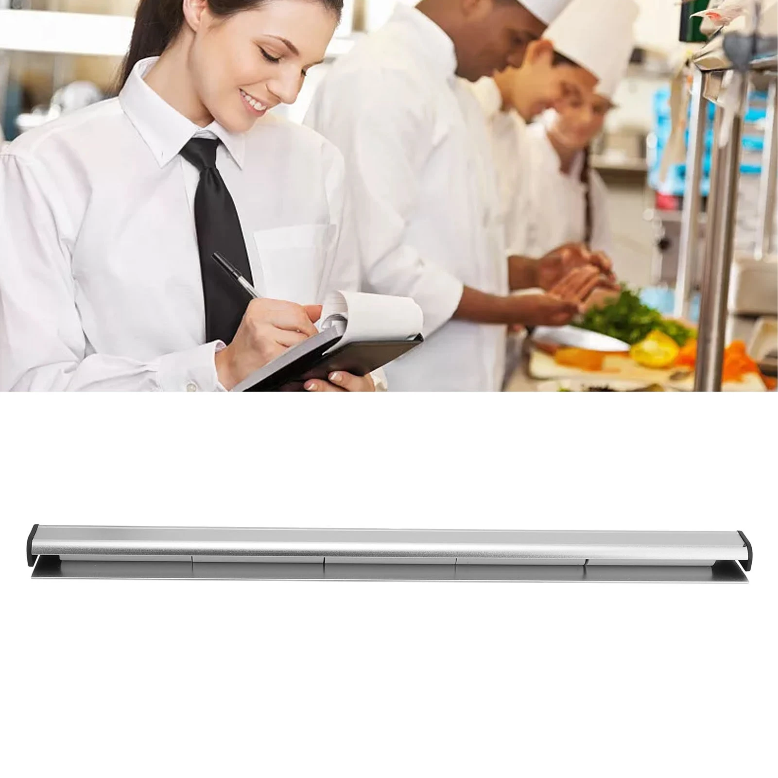 

F5 30cm / 11.8in Kitchen Single-Device Hanging Rack Order Holder Aluminum Wall Hanging A4 A3 Paper Receipt Ticket Rack Clip Tool