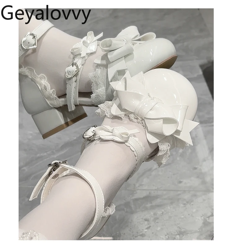 ฤดูร้อนOriginal Lolitaสไตล์สาวหวานและน่ารักโบว์รอบToeรองเท้าแตะสําหรับสุภาพสตรี2025ใหม่Elegant Casualรองเท้าผู้หญิง