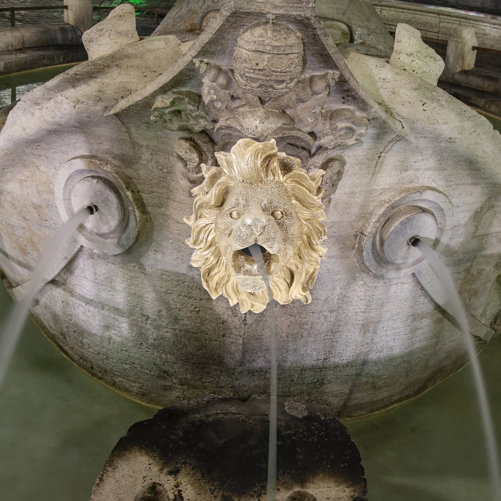 

Lion Head Fountain Nozzle Versatile Use in Garden Pond Fountain Outdoor Courtyard Water Feature Decor Garden Water Sprayer