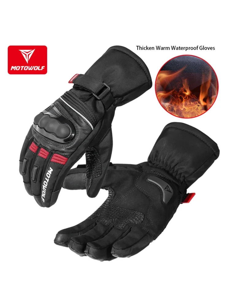 AliExpress NONE Men's Winter Warm Motorcycle Motorbike Riding Gloves Waterproof Windproof Cold-proof Touch Cycling Glove Moto Heated Accessories