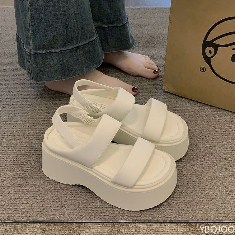 Women's Summer Flat Sandals Simple Fashionable Thick Sole Beach Shoes_voghion.com