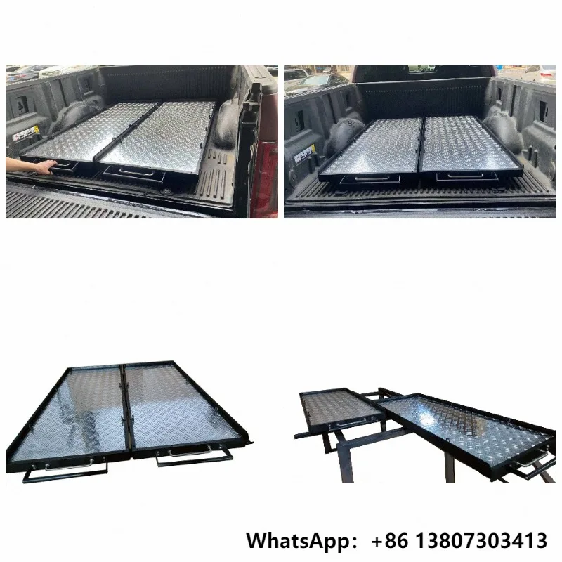 Weatherproof Double Slide Truck Cargo Slide System for Pickup Bed Compatible with Ford Ranger VW Amarok BYD Shark - Vehicle Stor