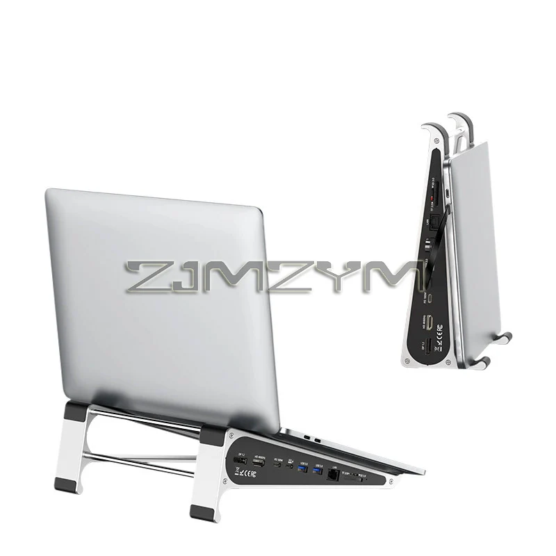 Laptop Stand with 4K 60Hz HD SD/TF Card Reader USB 3.0 5Gbps 100W PD Charger Type-C Hub Docking Station