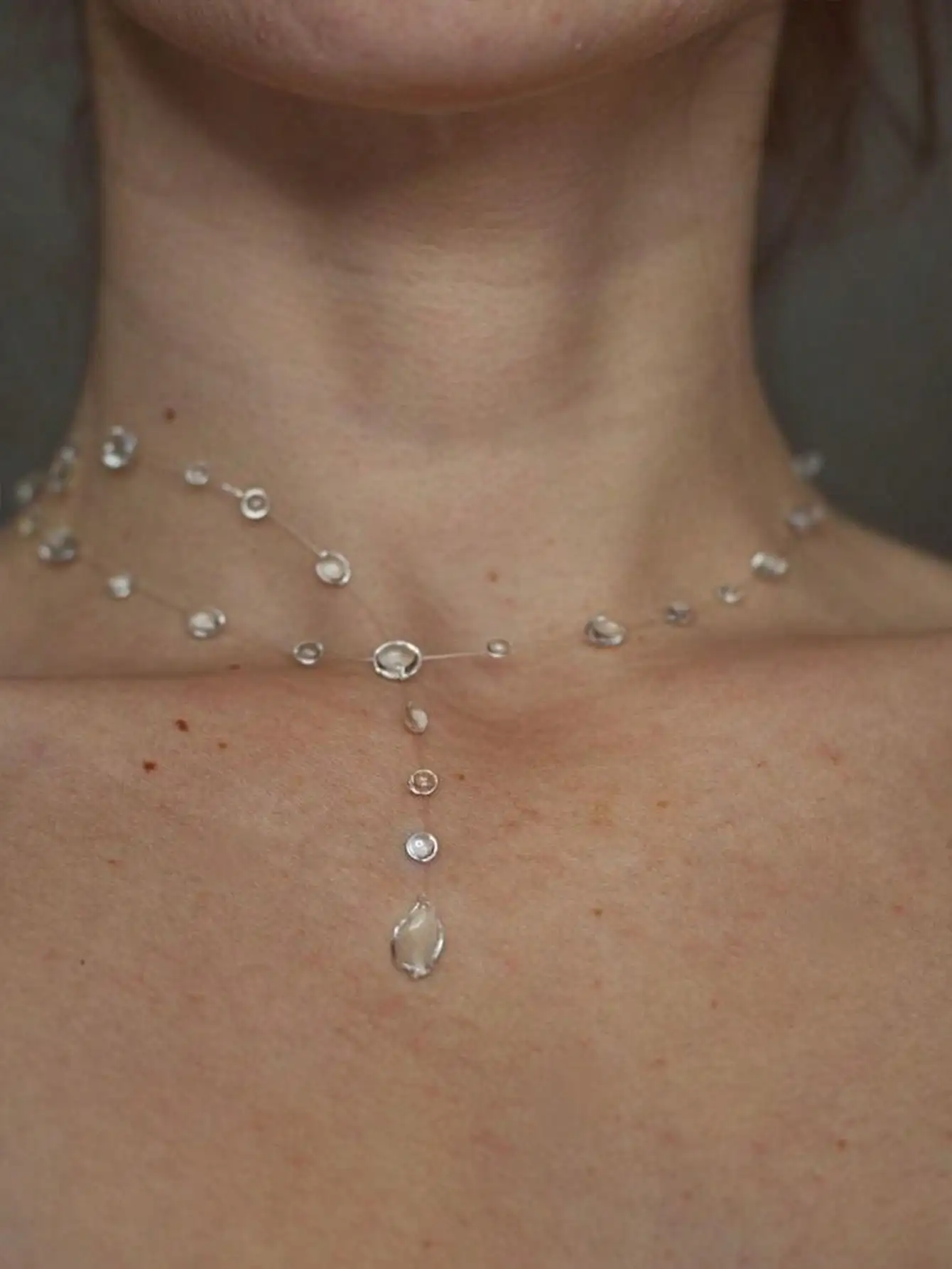 New Transparent Dewdrop Series Necklace Handmade Epoxy Resin Water Drop Collar Chain For Women Holiday Fashion Jewelry - view 4