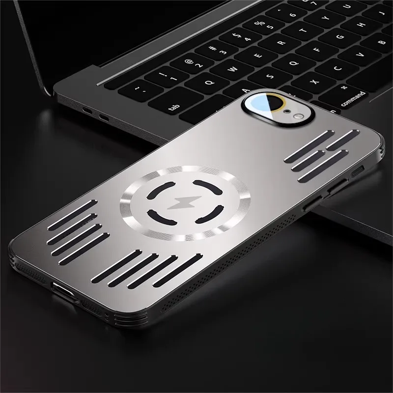 Metalowe etui na telefon iPhone 17E z funkcją rozpraszania ciepła, wykonane ze stopu aluminium, twarde, odporne na wstrząsy, z bumperem. — zdjęcie produktu 6