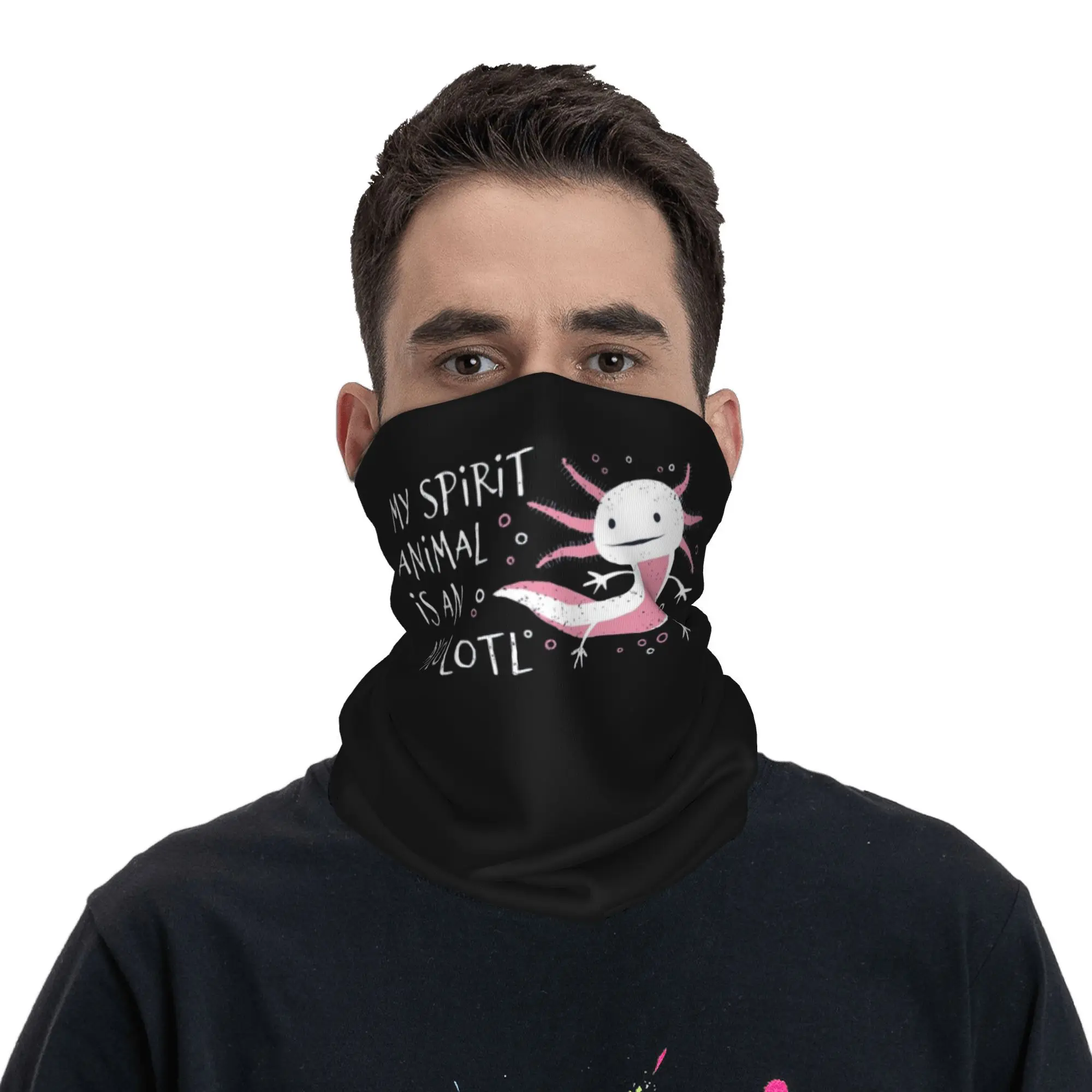 Lindo anfibio-Mi espíritu Animal es un Axolotl Bandana cubierta para el cuello bufanda envolvente diadema multiusos montar Unisex adulto lavable