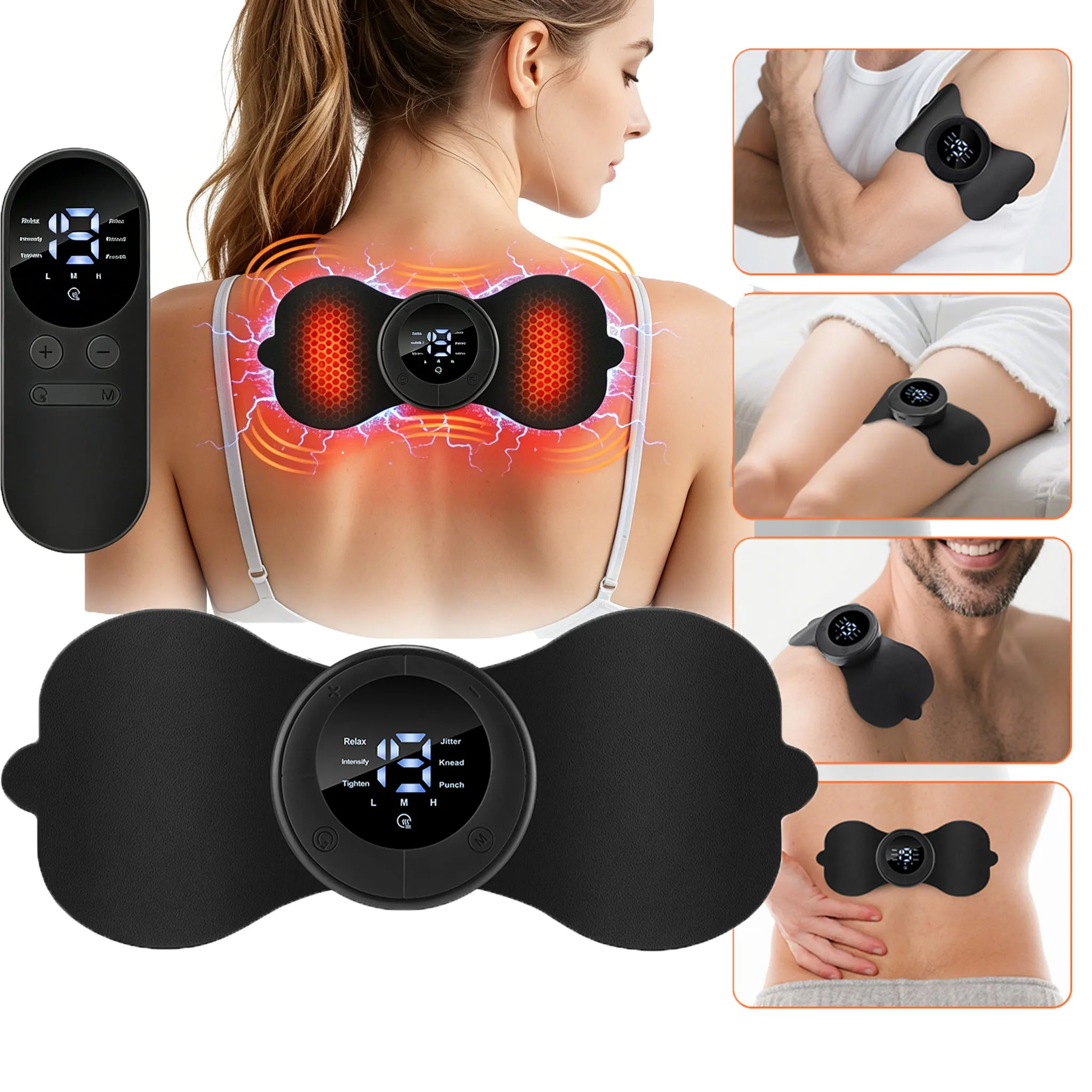 Elektrisches Nackenmassagegerät EMS Muskelstimulator Niederfrequenz-Instrument Rücken Halswirbelsäule Waden Schmerzlinderung Gelenke Mini-Gerät