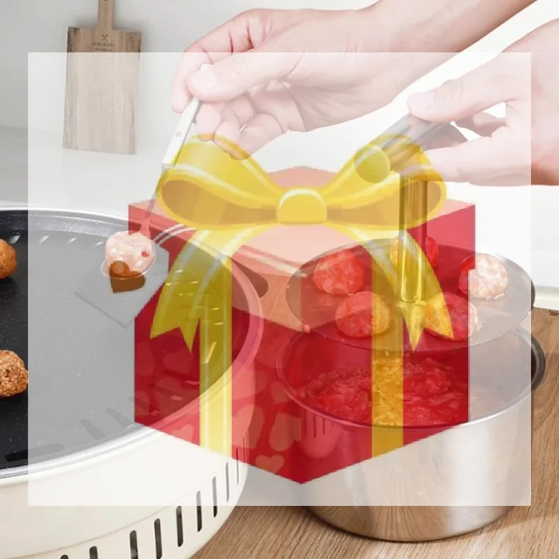 

【HG】6/12 Hole Manual Meatball Machine Multifunctional Stainless Steel Meat Maker Home Kitchen Meatball Mold Meatball Making Set
