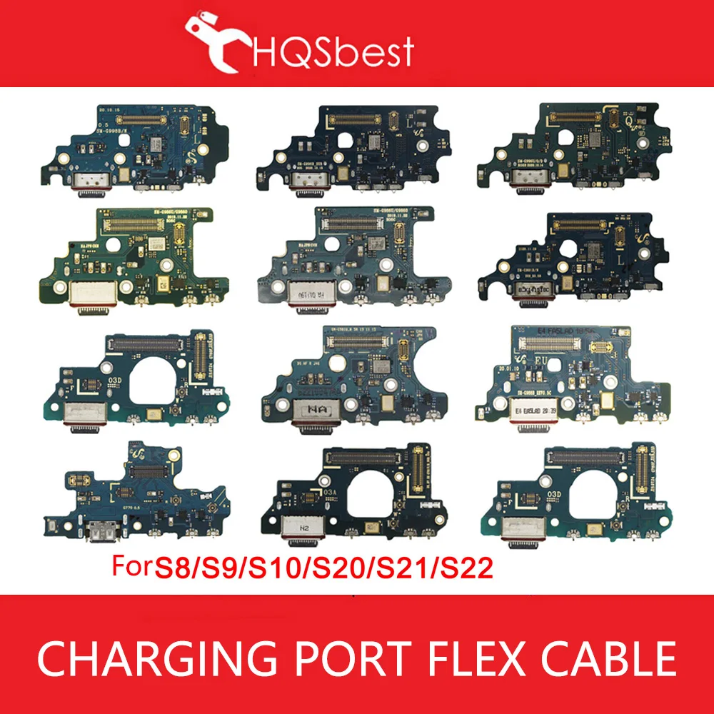 Charging Port USB Dock Mic Flex Cable For Samsung s8 G950U F s9 G960U F s10 5g s20U F  S20ULTRA  s20FE