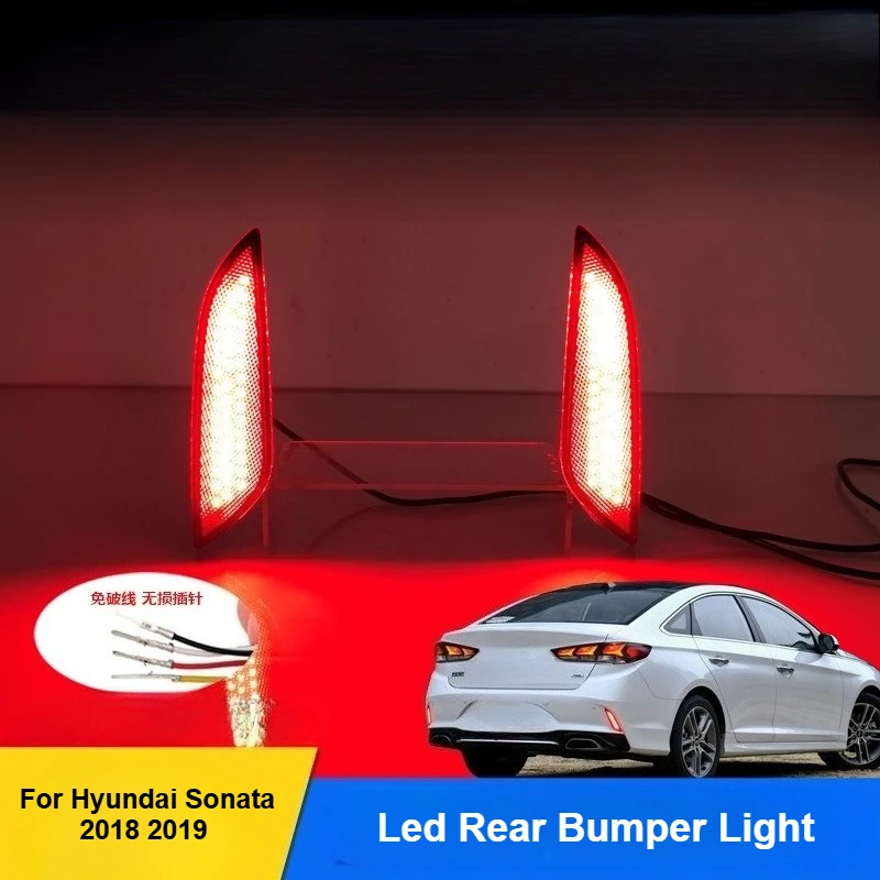 

For Hyundai Sonata 2018 2019 Led Rear Bumper Reflector Light Flowing Turn Signal Brake Light Accessories