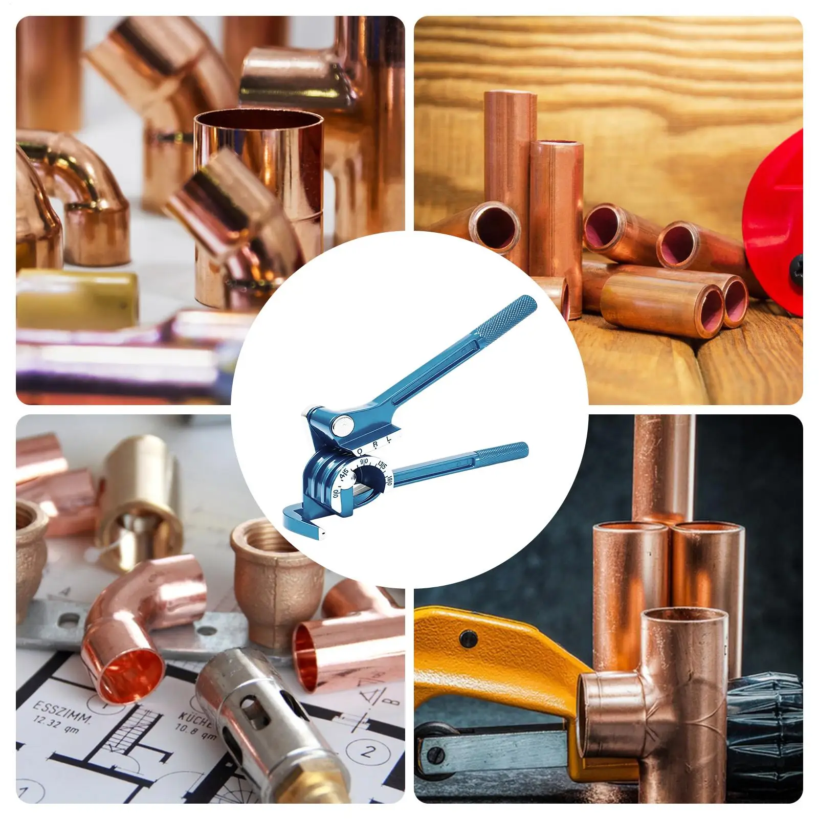 Copper Pipe Bender Copper Aluminum Tubing Tool With Ergonomic Handle Tube Bender Tool For HVAC Air Conditioning Refrigerator