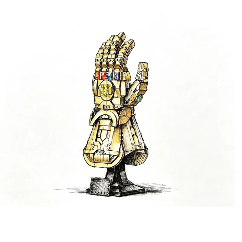 590pcs Hot Toy Classic Movie Infinity Stones Gloves Puzzle Model Home Decor Building Blocks Bricks Toys For Birthday Gifts